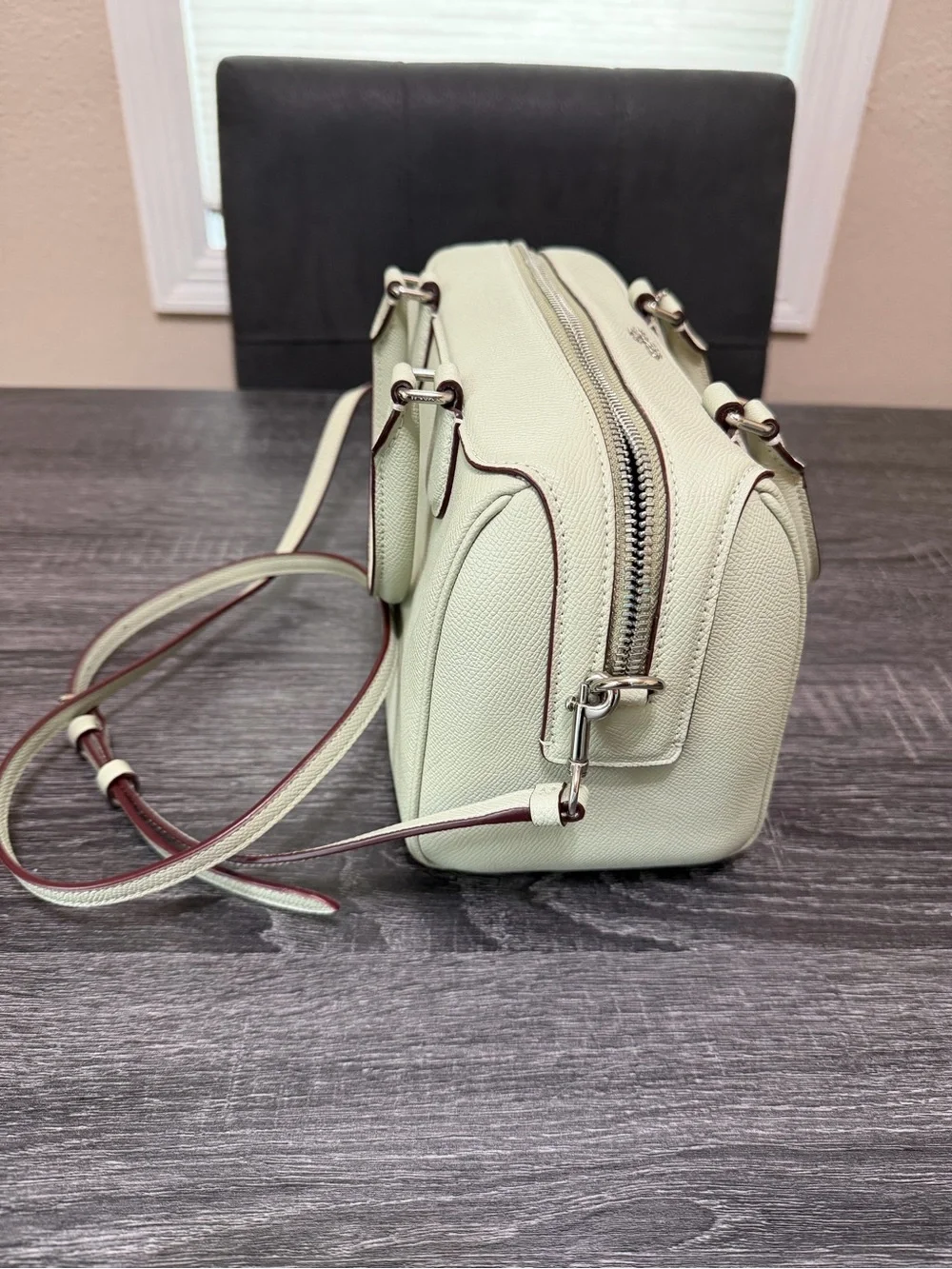 Coach Mini Bennett Pebbled Leather Satchel in Mint Green